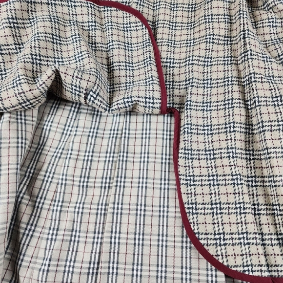 Burberry Blue Label Trench Coat Nova Check Red Asian Fit 36 US Size XS - Picture 4 of 6